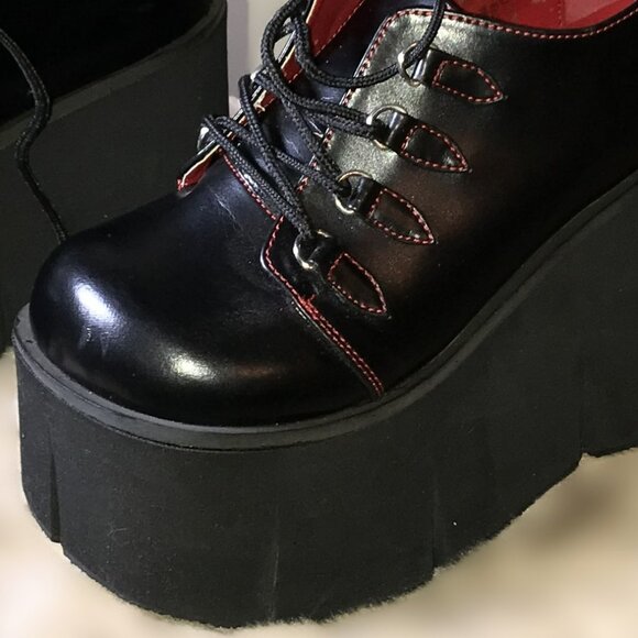 Demonia KERA-15 - Rare 2010 -Oxford Platform - Black w/Red- Lace-Up - NEW in Box - Picture 12 of 16
